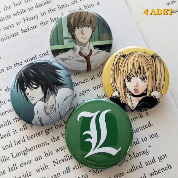 Death Note Tasarım Rozet 70 mm PVC Kaplı Çanta Ceket Yaka Aksesuarı