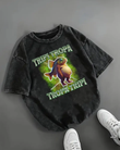 Tripi Tropa Baskılı Yıkamalı Vintage Unisex Oversize T-Shirt