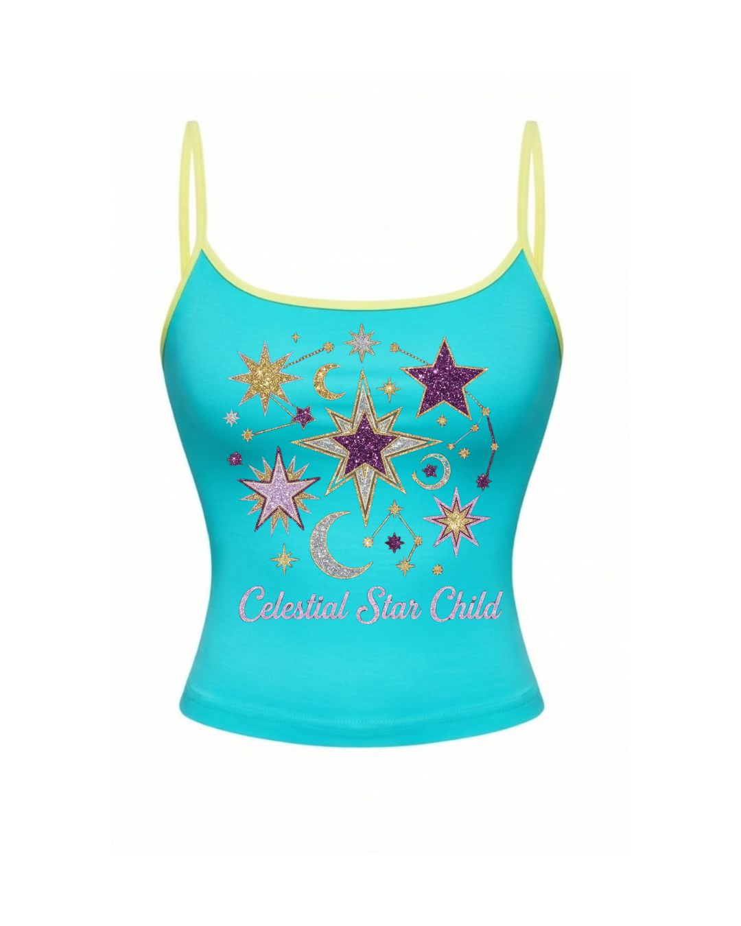 Mavi Star Child Retro Askılı Croptop