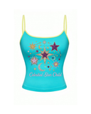 Mavi Star Child Retro Askılı Croptop