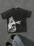 Yıkamalı Blast Oversize Vintage T-shirt