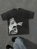 Yıkamalı Blast Oversize Vintage T-shirt