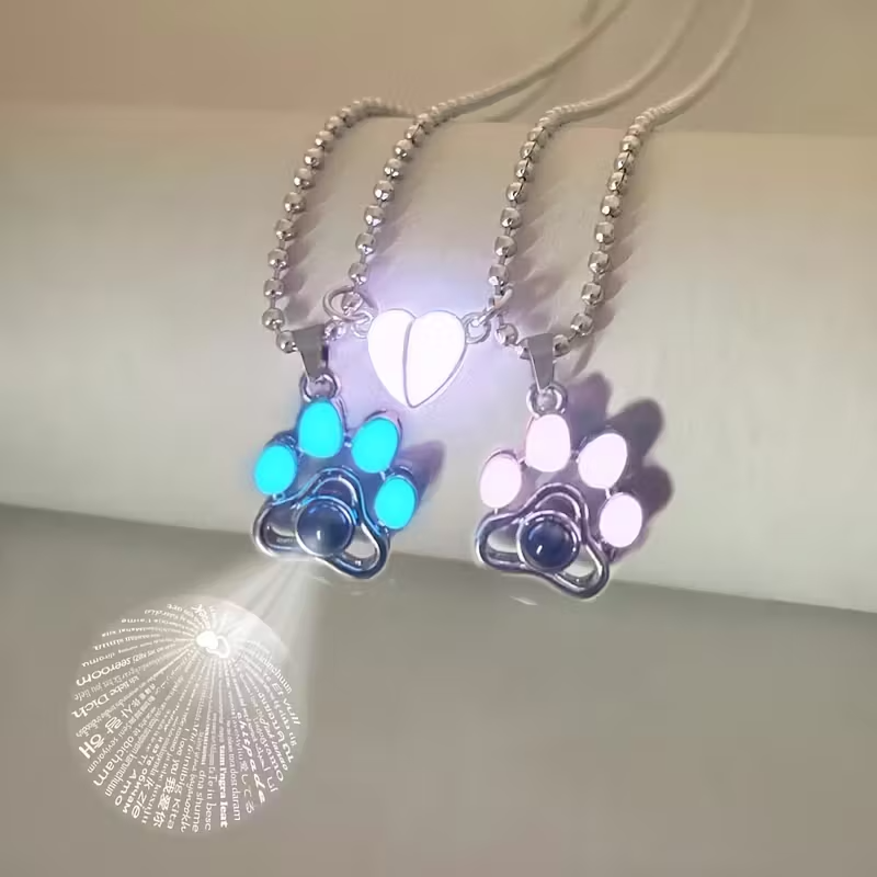 Pati Tasarımlı 100 Farklı Dilde Seni Seviyorum Kolye