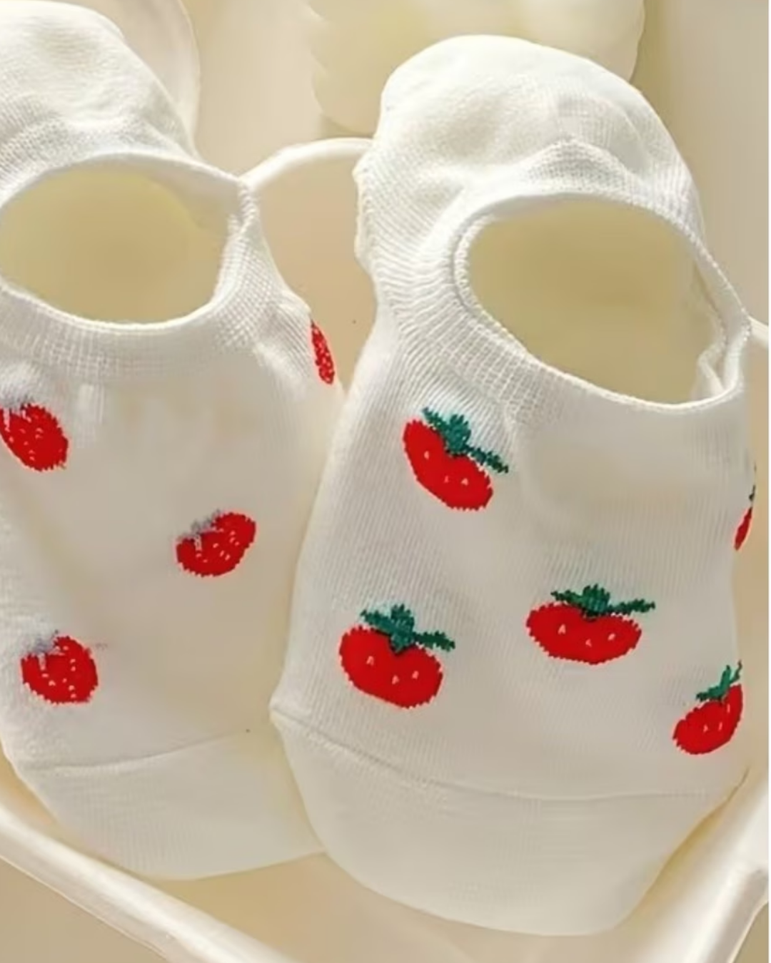 Cute Red Fruit Desenli Çorap (5 Çift)