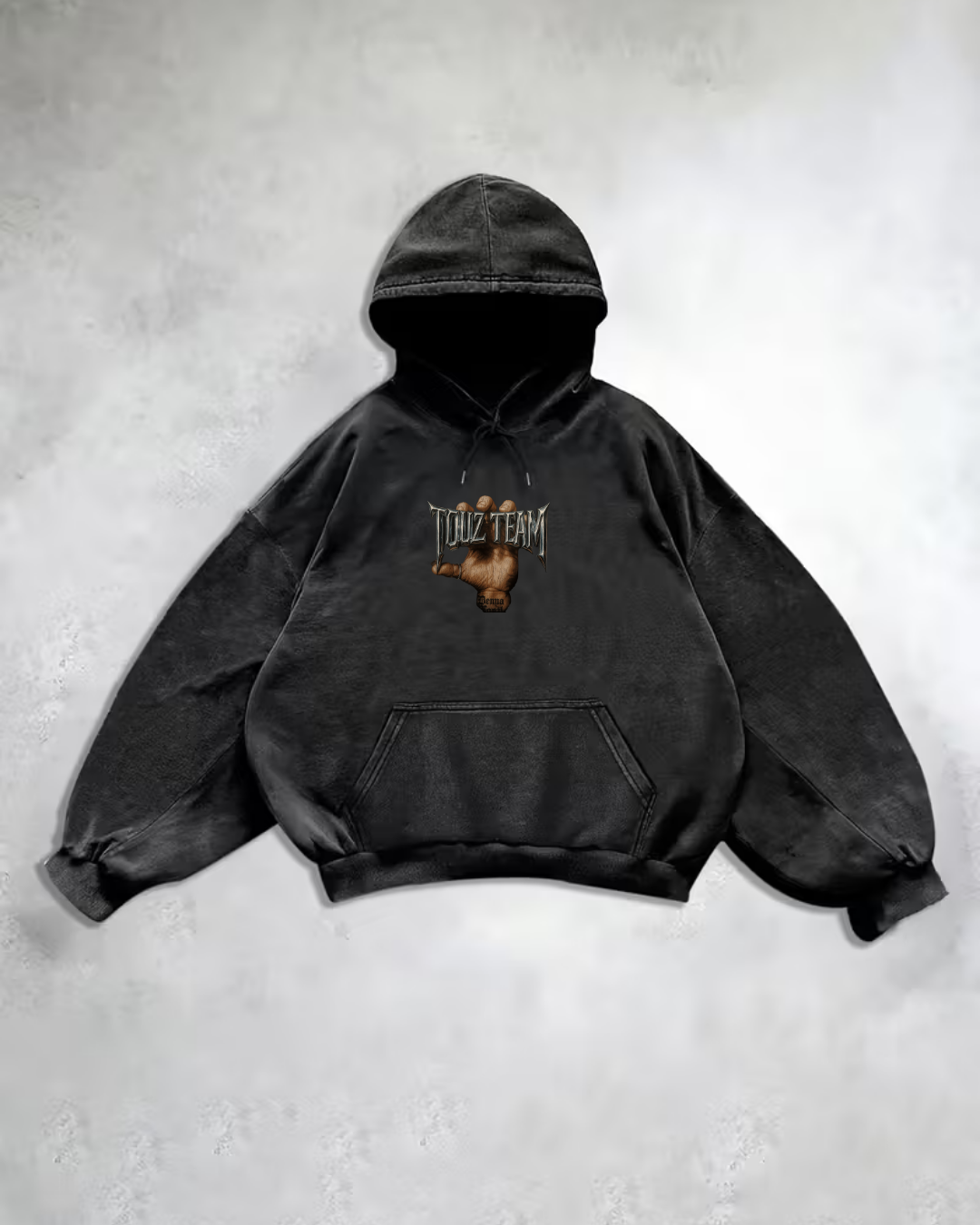 Yıkamalı Touz Kapüşonlu Sweatshirt Hoodie