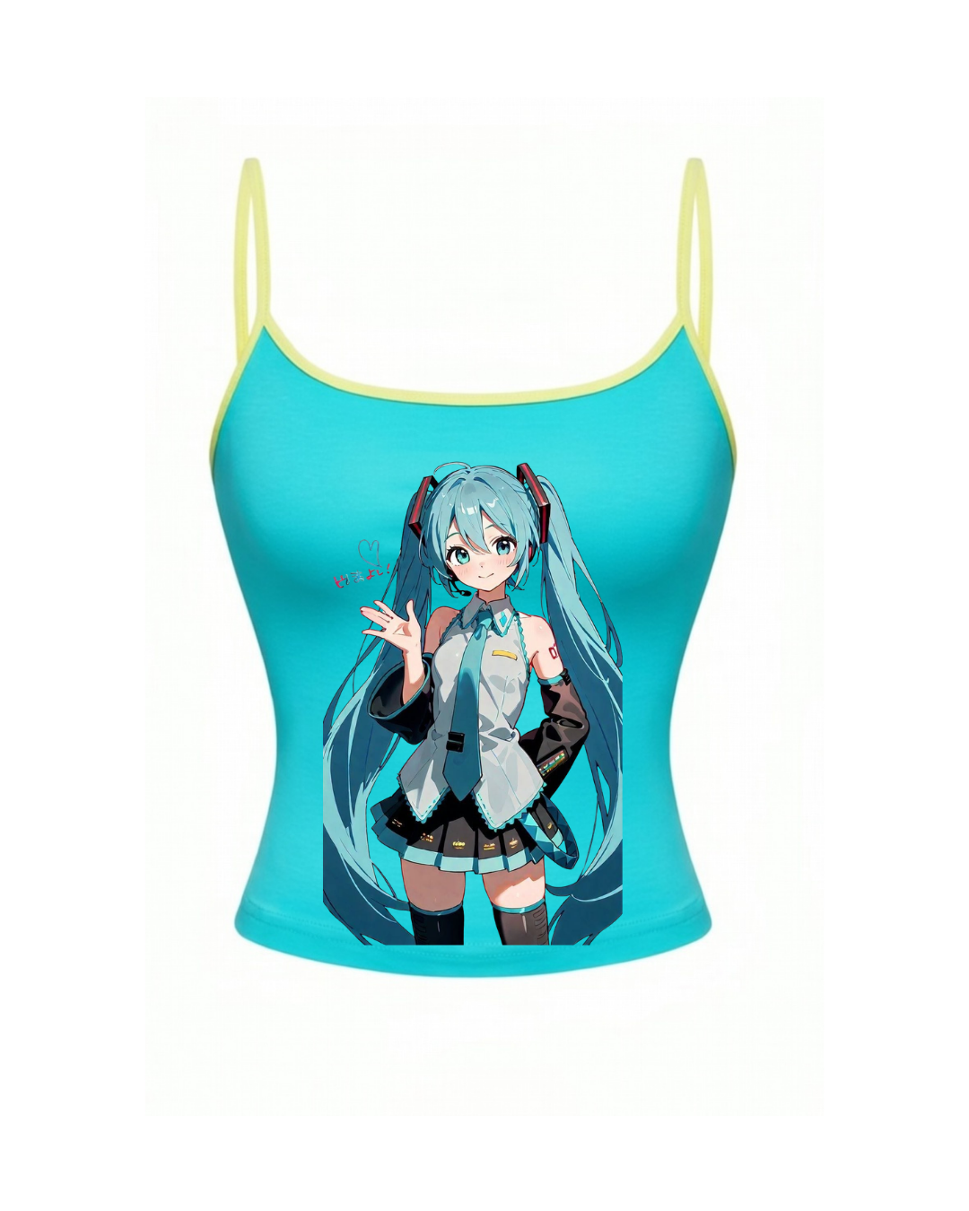 Mavi Hatsune Miku Retro Askılı Croptop