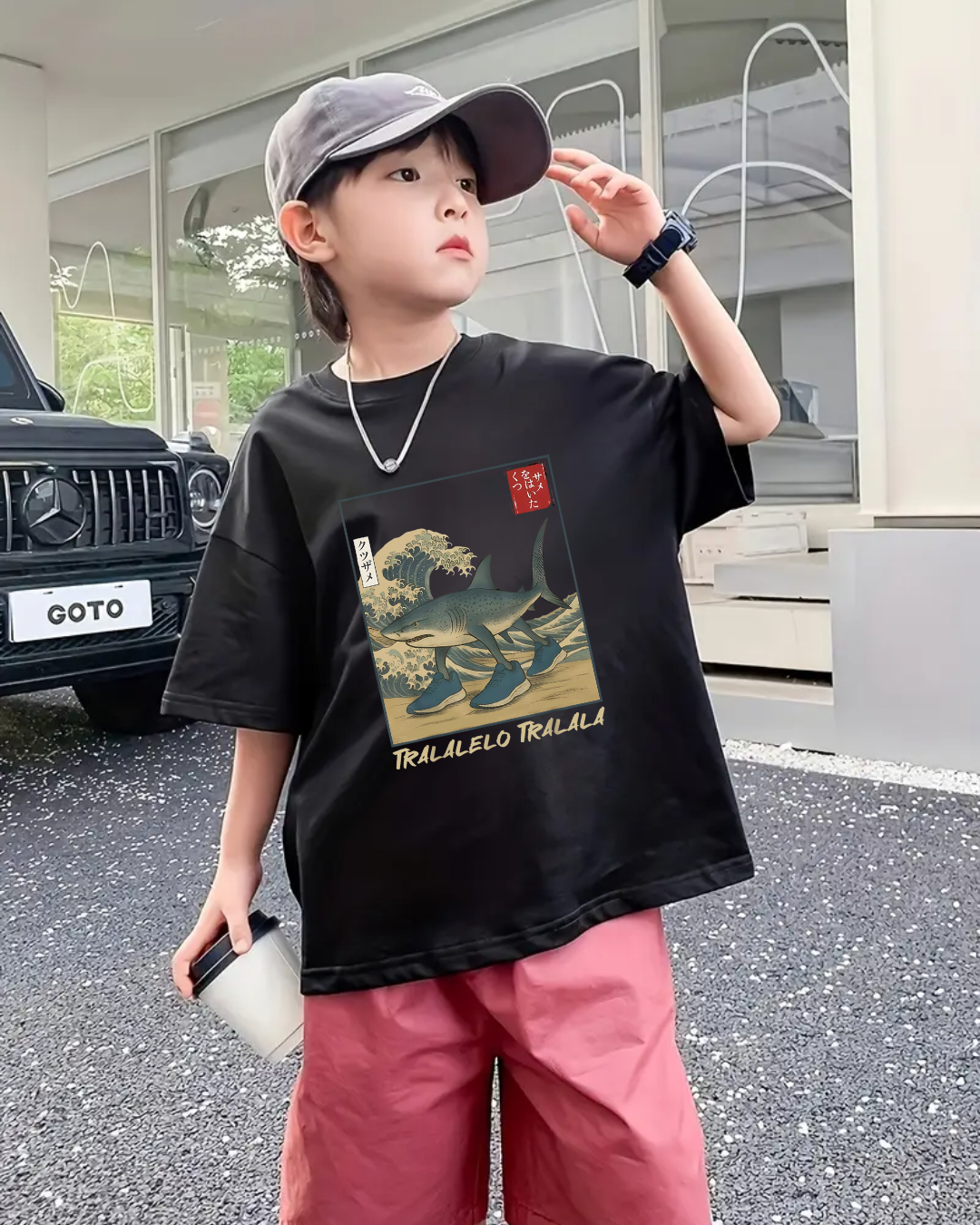 Tung Tung Tung Sahur Baskılı Kids Unisex Oversize T-Shirt