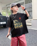Tung Tung Tung Sahur Baskılı Kids Unisex Oversize T-Shirt