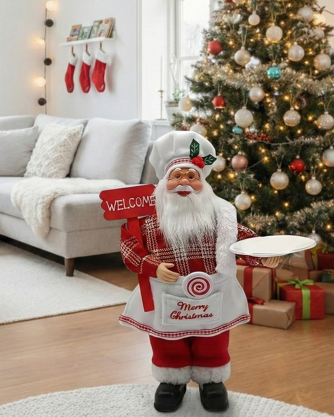 Noel Baba 30-35 cm – Welcome Yazılı, Merry Christmas Biblo