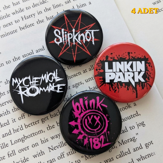 Metal Music Tasarım Rozet 70 mm PVC Kaplı Çanta Ceket Yaka Aksesuarı