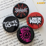 Metal Music Tasarım Rozet 70 mm PVC Kaplı Çanta Ceket Yaka Aksesuarı