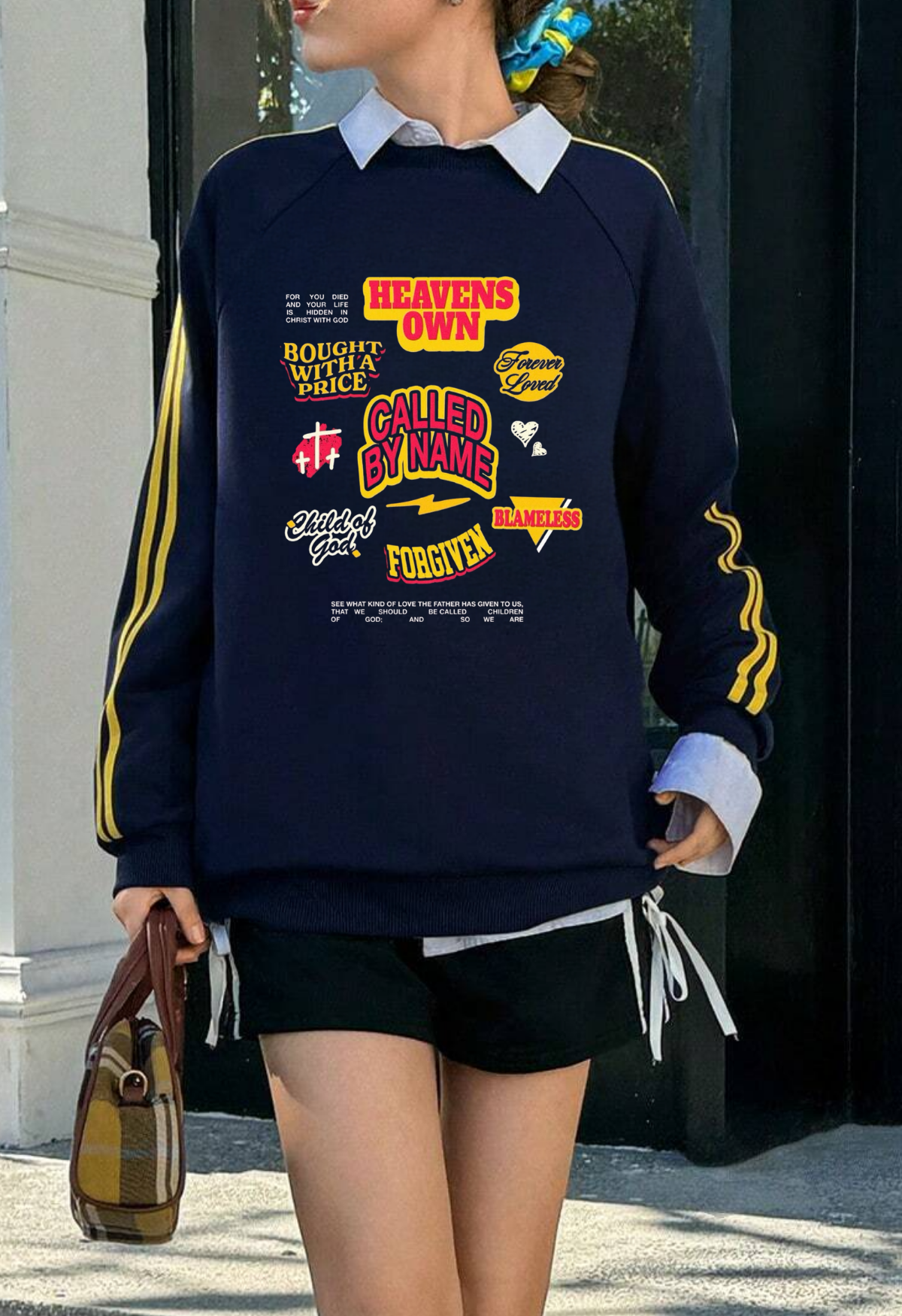 Pinterest Design Unisex Oversize V Yaka Sweatshirt