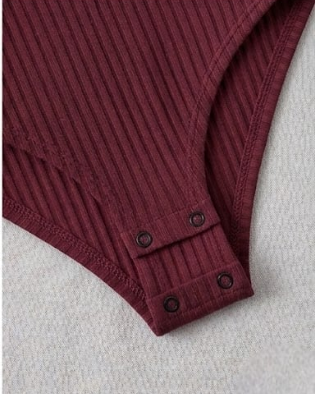 Bordo Polo Yaka Fitilli Likralı Premium Zıbın