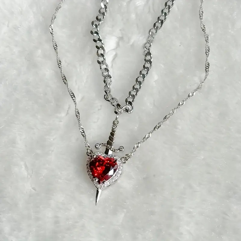 Kalp ve Kılıç Kolye Eşsiz Couple Kolye