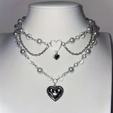 Retro Gothic Punk İnci Detaylı Kolye