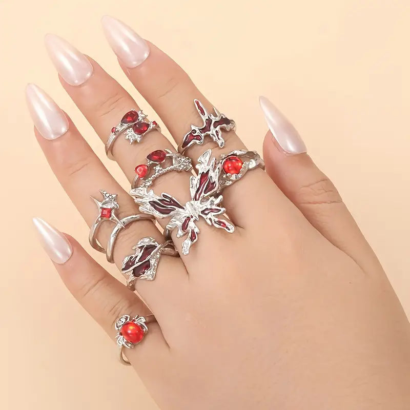 8'li Gothic Yüzük Seti