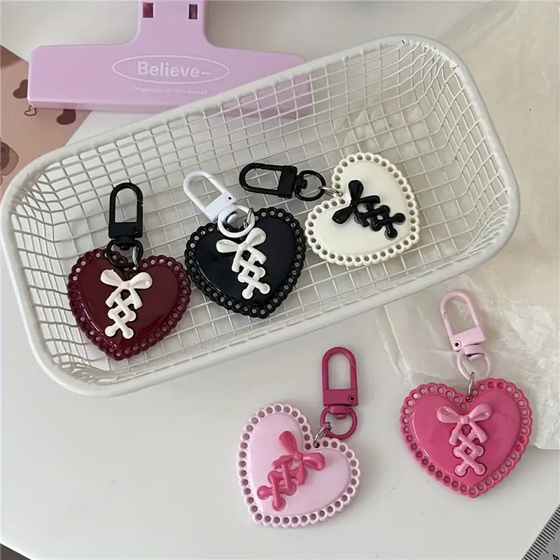 Y2K Fiyonk Kalp Design Charm Anahtarlık