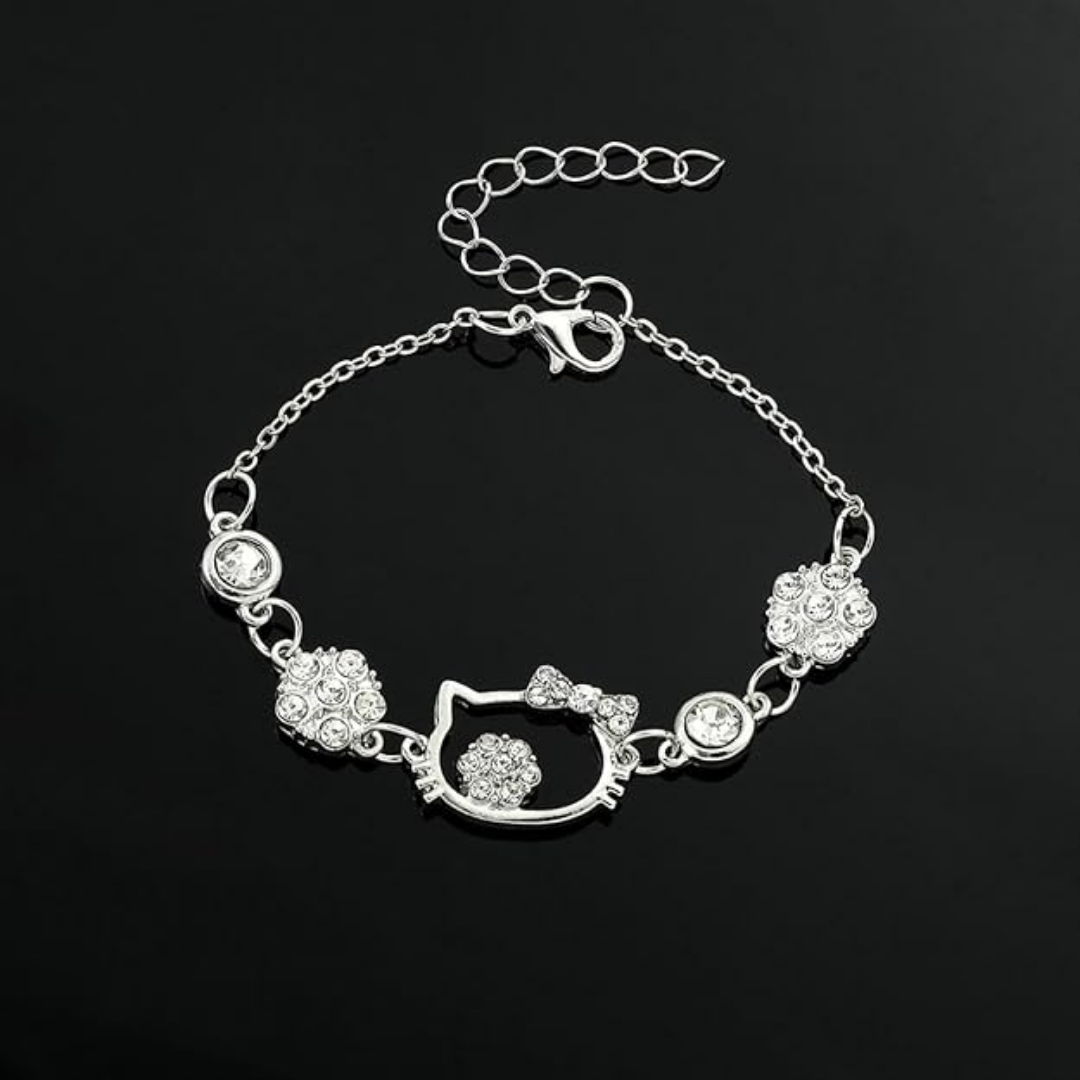 Cute Kitty Design Taşlı Bileklik