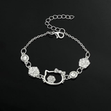 Cute Kitty Design Taşlı Bileklik