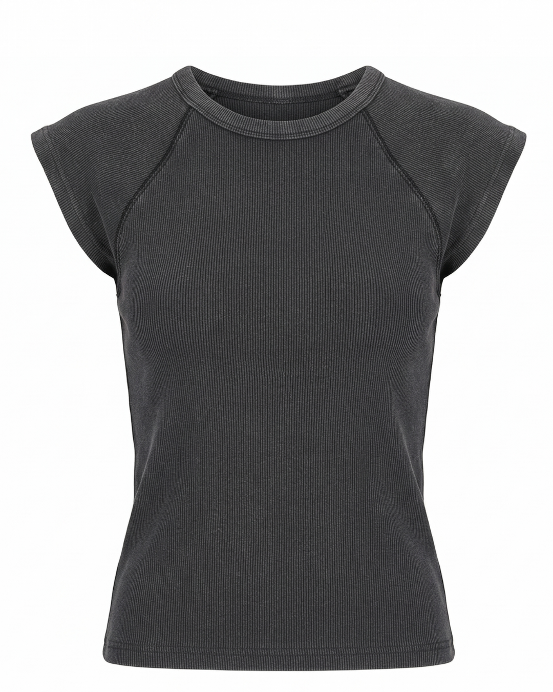 Vintage Reglan Kol Basic Yıkamalı T-Shirt