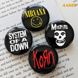 Metal Music Tasarım Rozet 70 mm PVC Kaplı Çanta Ceket Yaka Aksesuarı