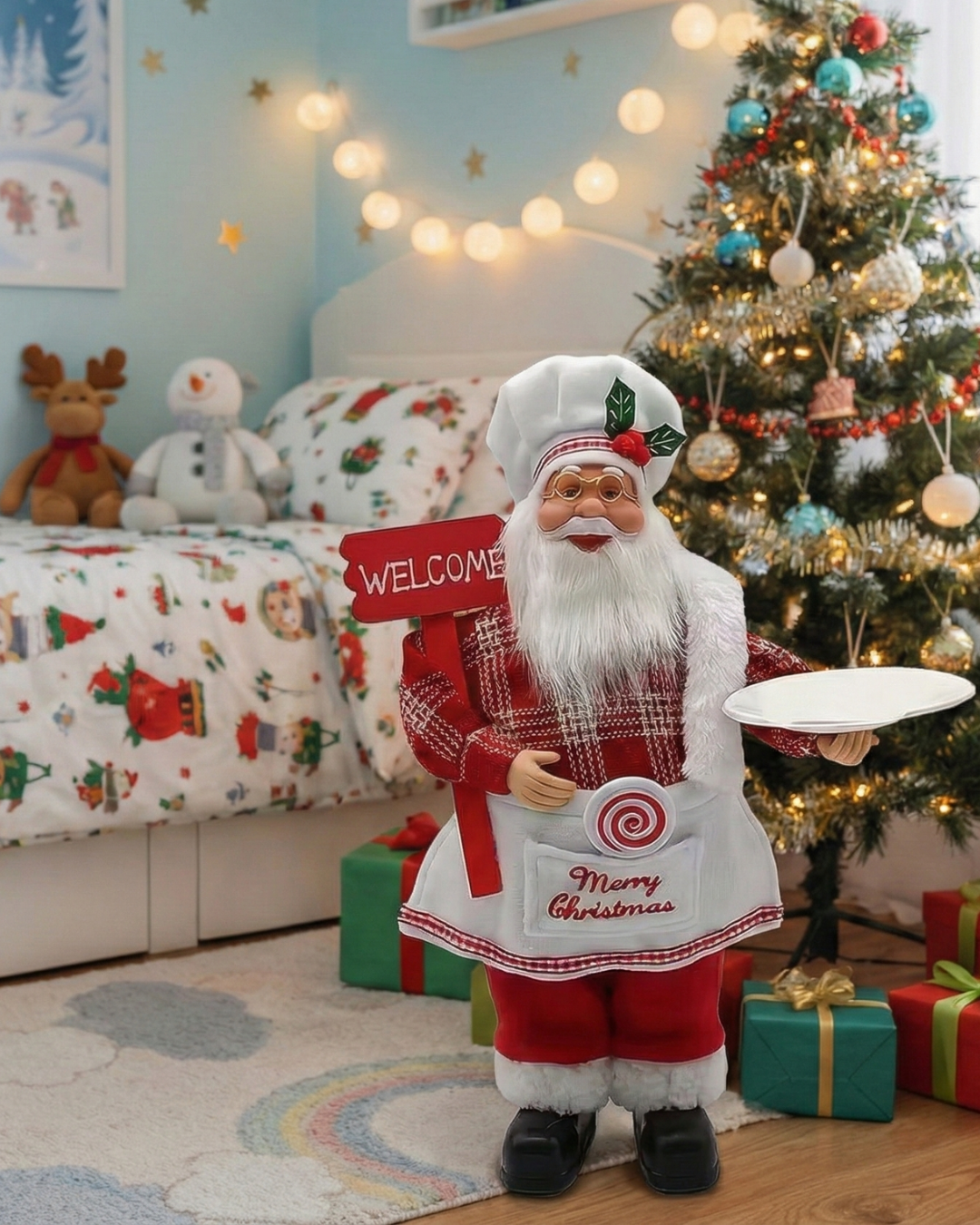 Noel Baba 30-35 cm – Welcome Yazılı, Merry Christmas Biblo