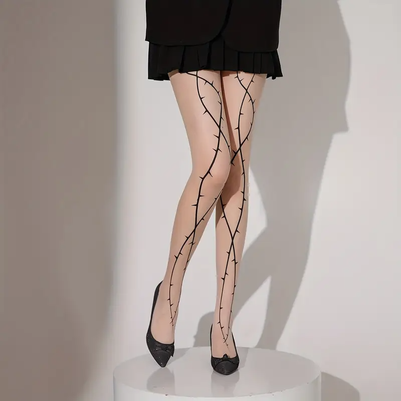 Dikenli Tel Desenli Ithal Fileli Külotlu Çorap