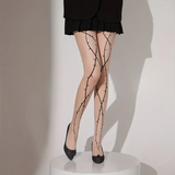 Dikenli Tel Desenli Ithal Fileli Külotlu Çorap