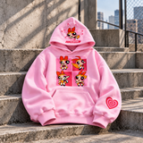 Powerpuff Girls Design Renkli Oversize Sweatshirt