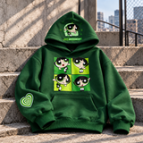 Powerpuff Girls Design Renkli Oversize Sweatshirt