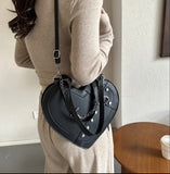 Gothic Punk Heart Tarzı Küçük Omuz Çantası