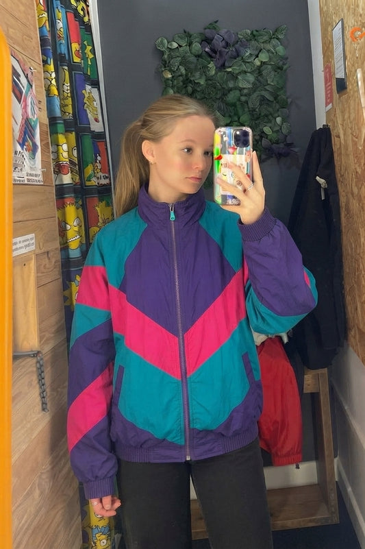 80's Vibe Colorblock Unisex Oversize Ceket