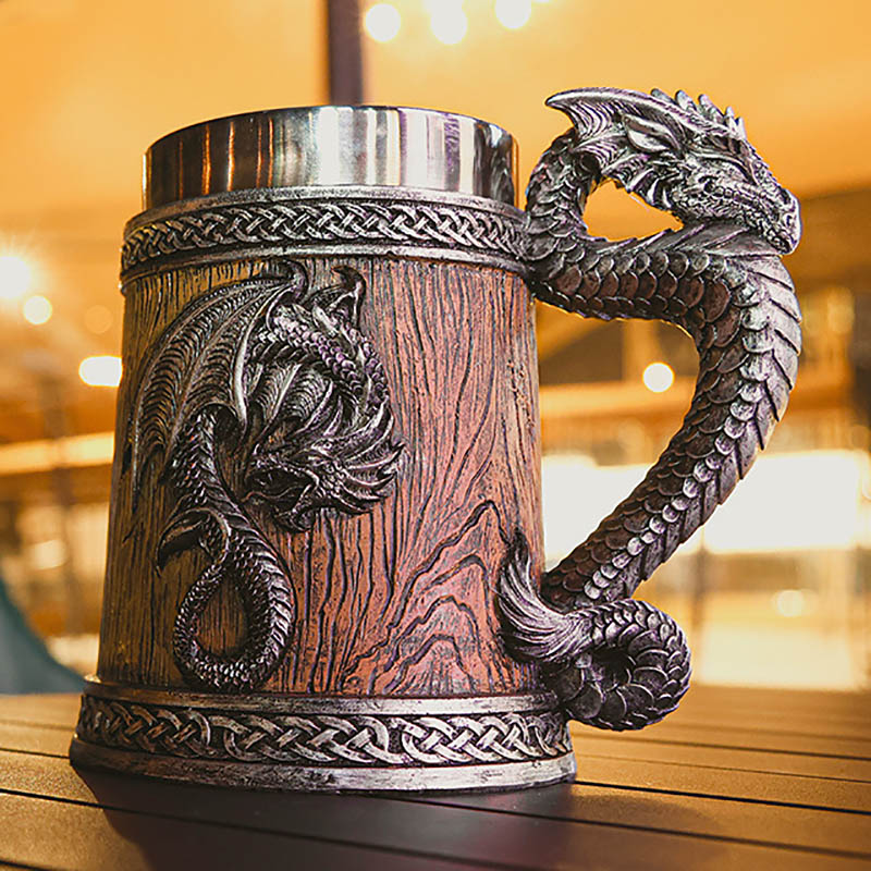 Dragon Baller Figürlü Tasarım Paslanmaz Çay Kahve Kupa Bardak