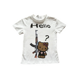 Kemer Boy Hello Kitty Baskılı Crop Bluz