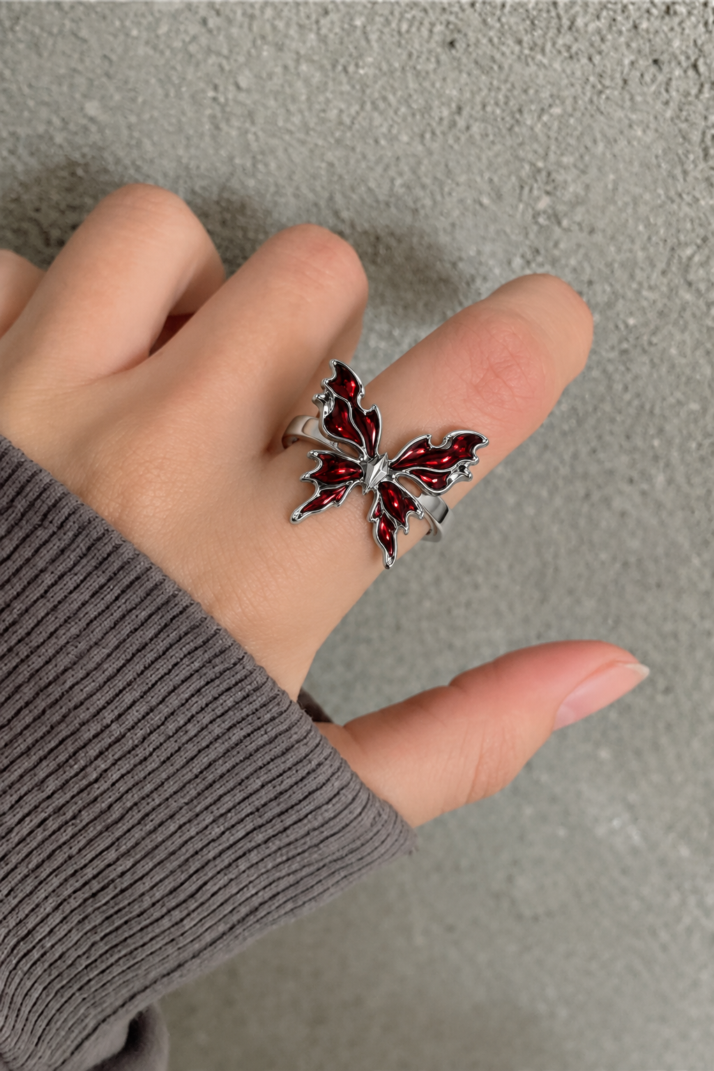 Crimson Fly Tasarım Kelebek Yüzük