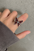 Crimson Fly Tasarım Kelebek Yüzük