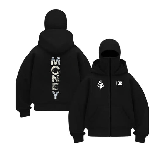Balaclava Touz Money Baskılı Ninja Hoodie Sweatshirt