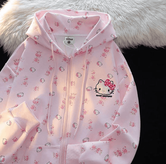 Sanrio Anime Kawaii Hello Kitty Detail Hırka