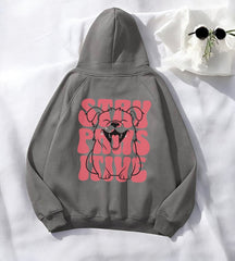 Animal Antrasit Baskılı Kapşonlu Sweatshirt