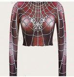 Gothic Spider Web Uzun Kollu Body