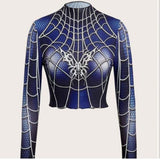 Gothic Spider Web Uzun Kollu Body