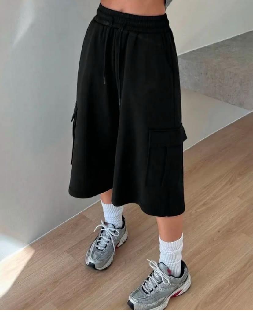 Bermuda Kargo Cepli Oversize Şort