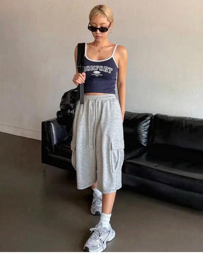 Bermuda Kargo Cepli Oversize Şort