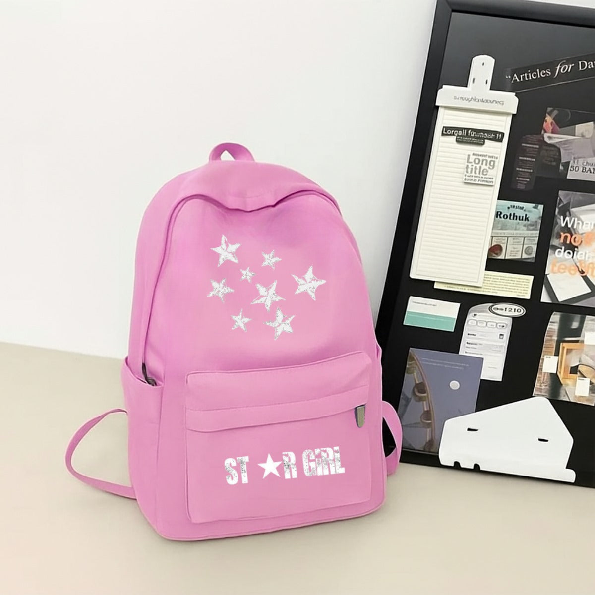 Star Baskılı Renkli Unisex Okul Sırt Çantası