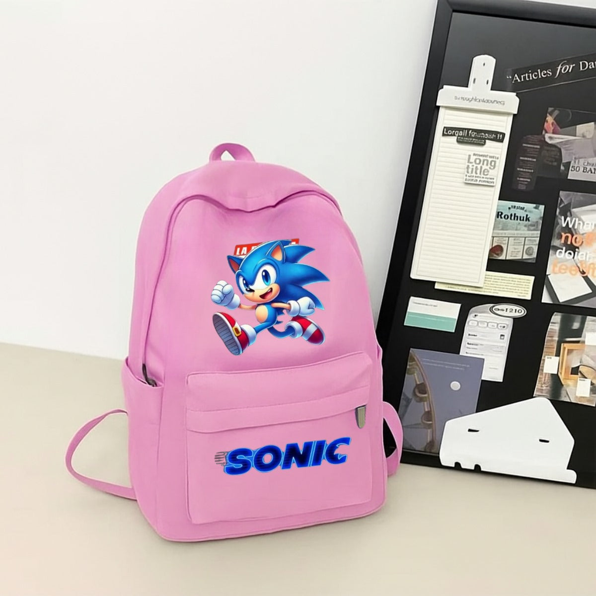 Sonic Baskılı Renkli Unisex Okul Sırt Çantası