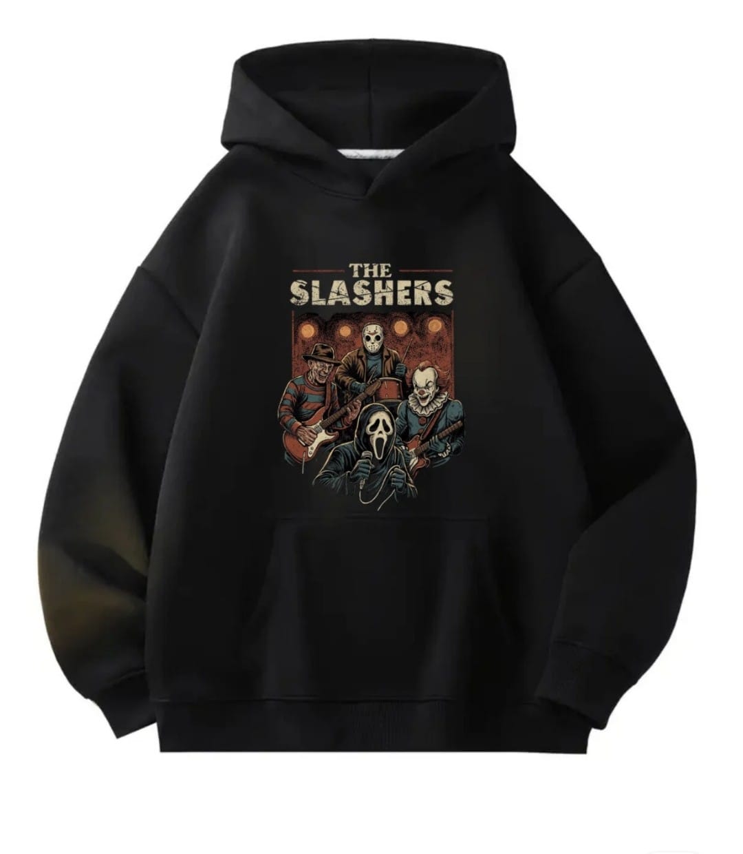 Halloween Detail Baskılı Kapşonlu Sweatshirt