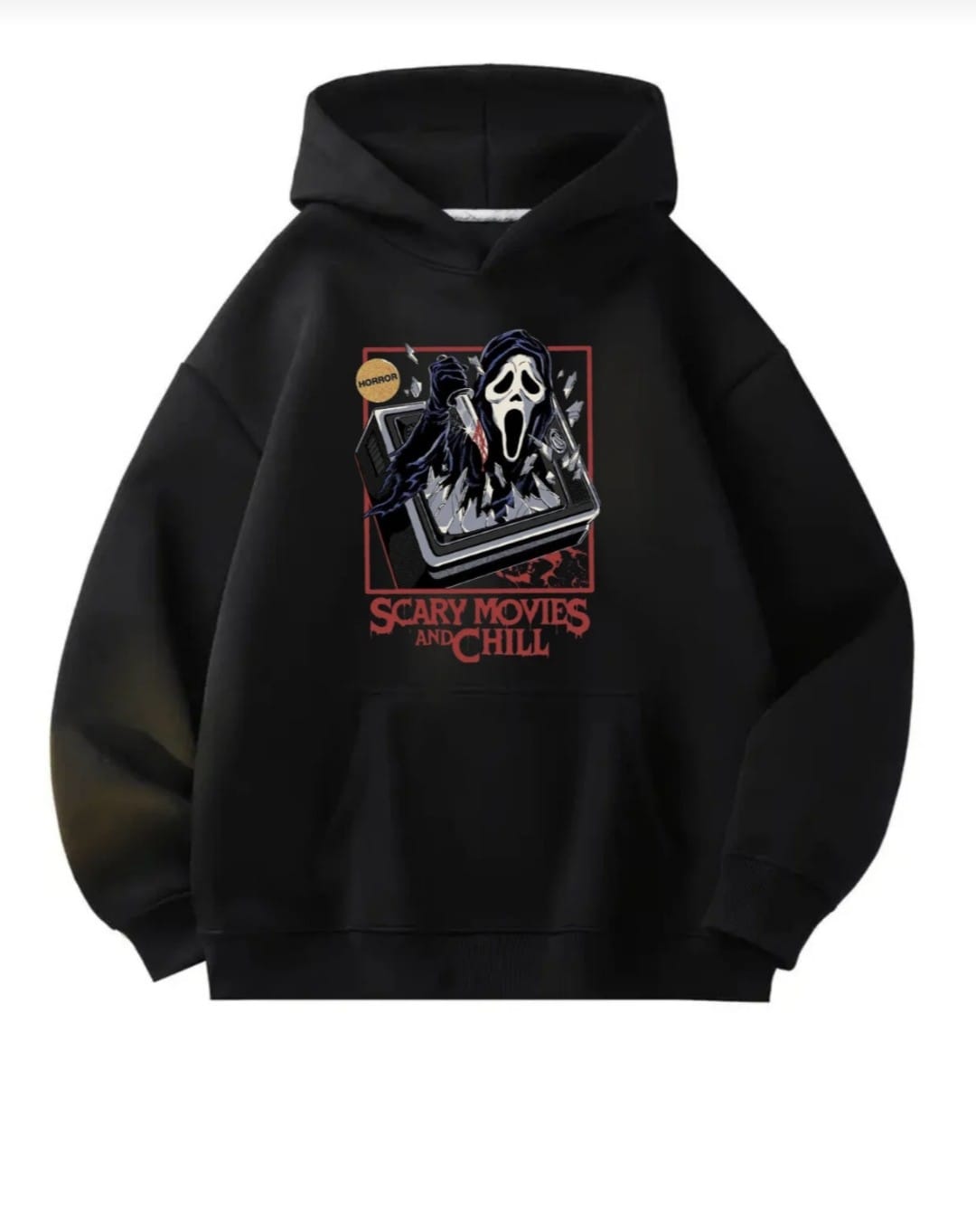 Halloween Detail Baskılı Kapşonlu Sweatshirt