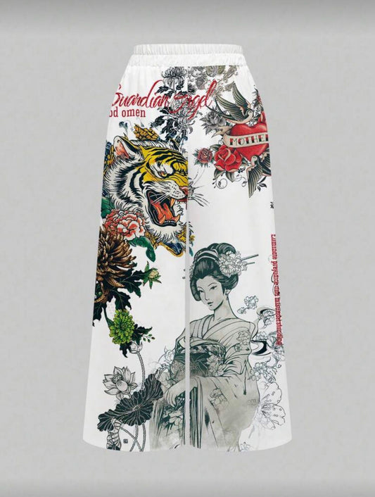 China Design Beyaz Baggy Eşofman Altı