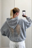 Wing Sırt Dantel Kanat Detaylı Sweatshirt
