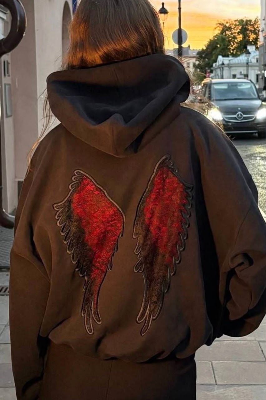 Wing Sırt Dantel Kanat Detaylı Sweatshirt